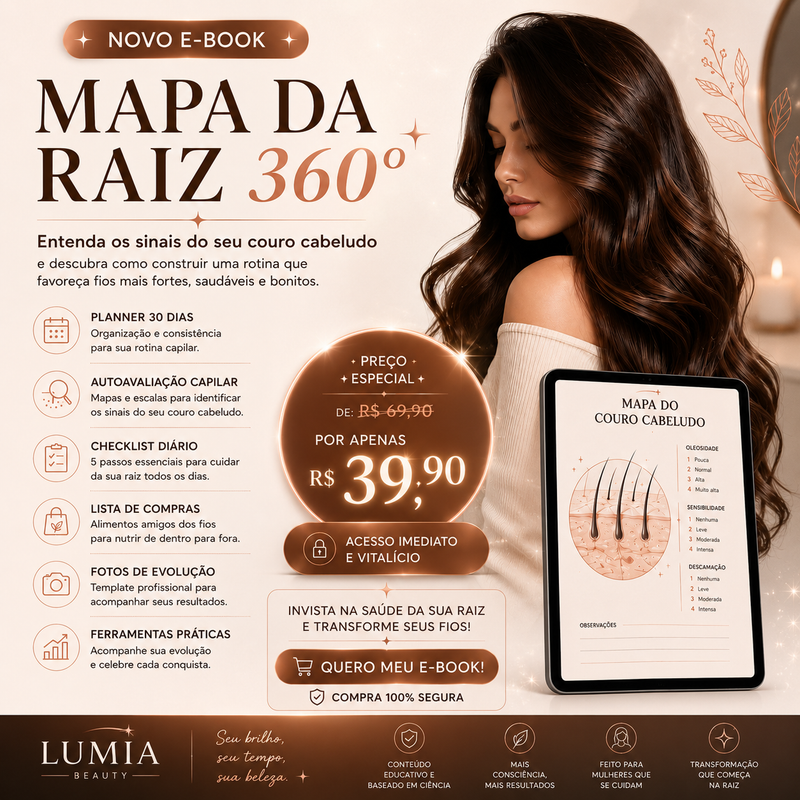 E-book- Mapa da Raiz 360° – Guia Completo para a Saúde do Couro Cabeludo