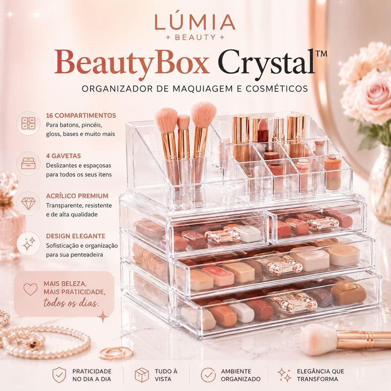 BeautyBox Crystal™ | Organizador de Maquiagem e Cosméticos
