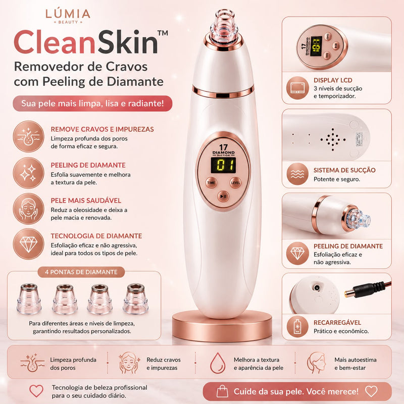 CleanSkin™ | Removedor de Cravos com Peeling de Diamante